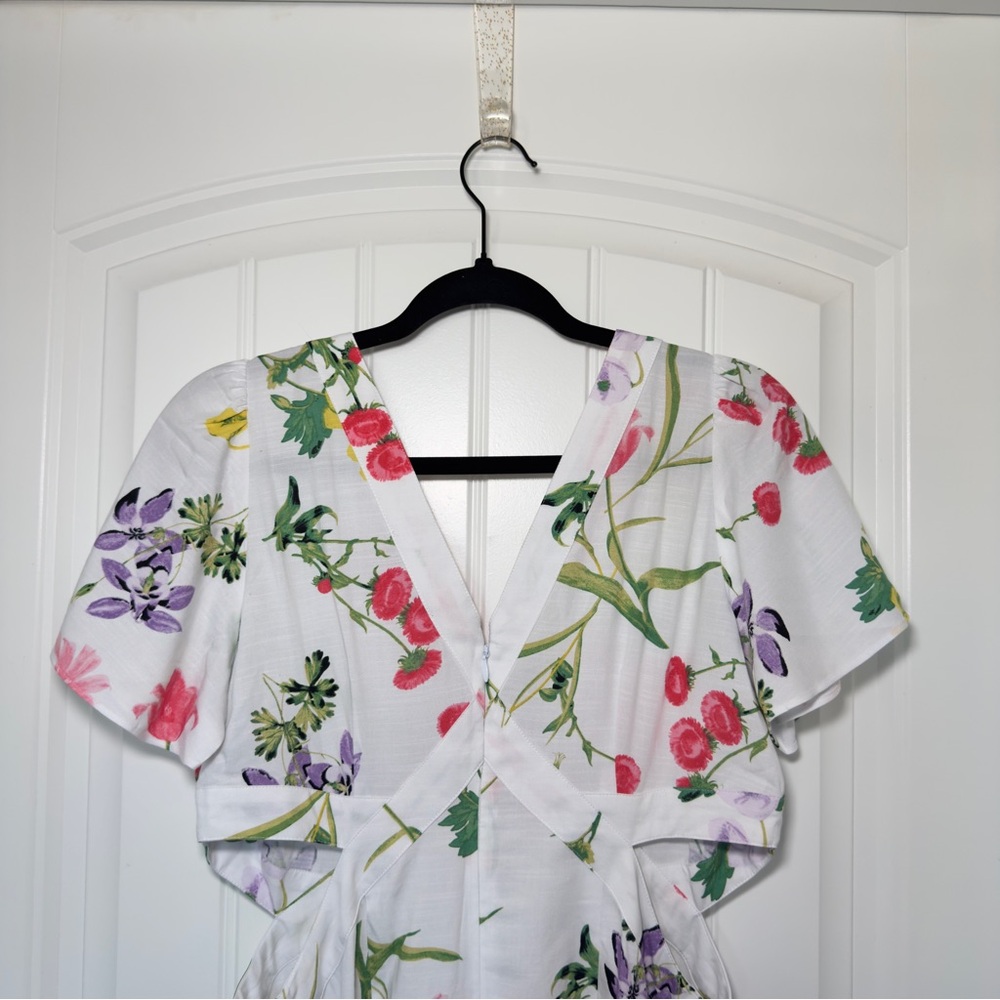 Loft Women’s Size 10 Dress Botanical Cutout Side Floral Fairycore Cottagecore - Picture 5 of 12